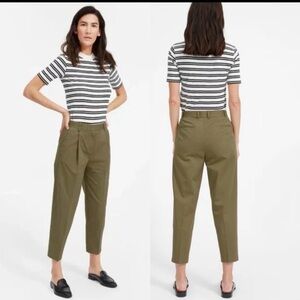 Everlane Olive Slouchy Pleated Ankle Pants Chinos